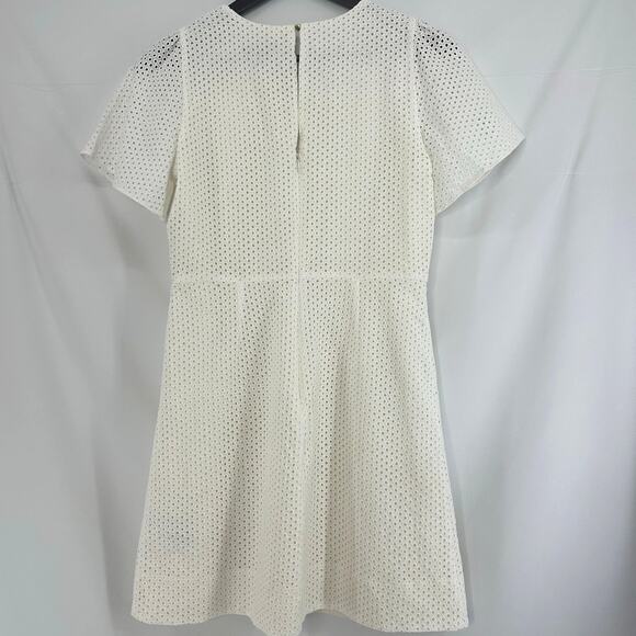 J. CREW A-Line Dress Eyelet Keyhole Back Size 6P White Easter Spring Bohochic - Picture 2 of 6